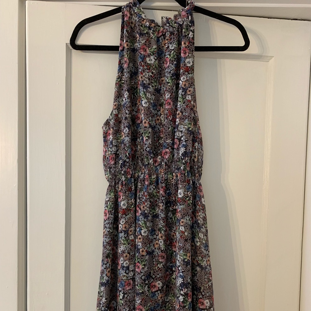 H&M high neck open back cocktail dress.